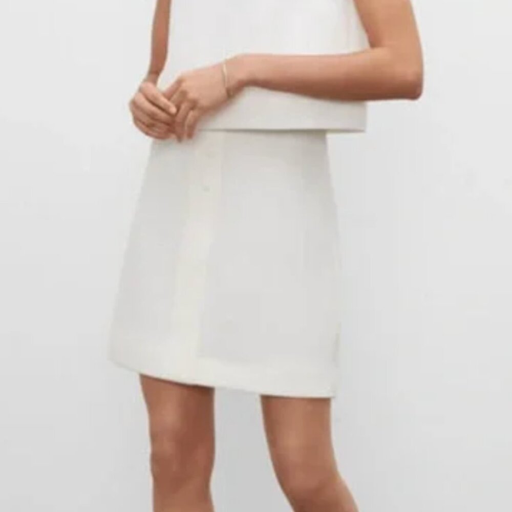 Club Monaco Textured Button Mini Skirt